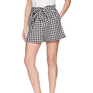 JOIE cleantha gingham self tie shorts